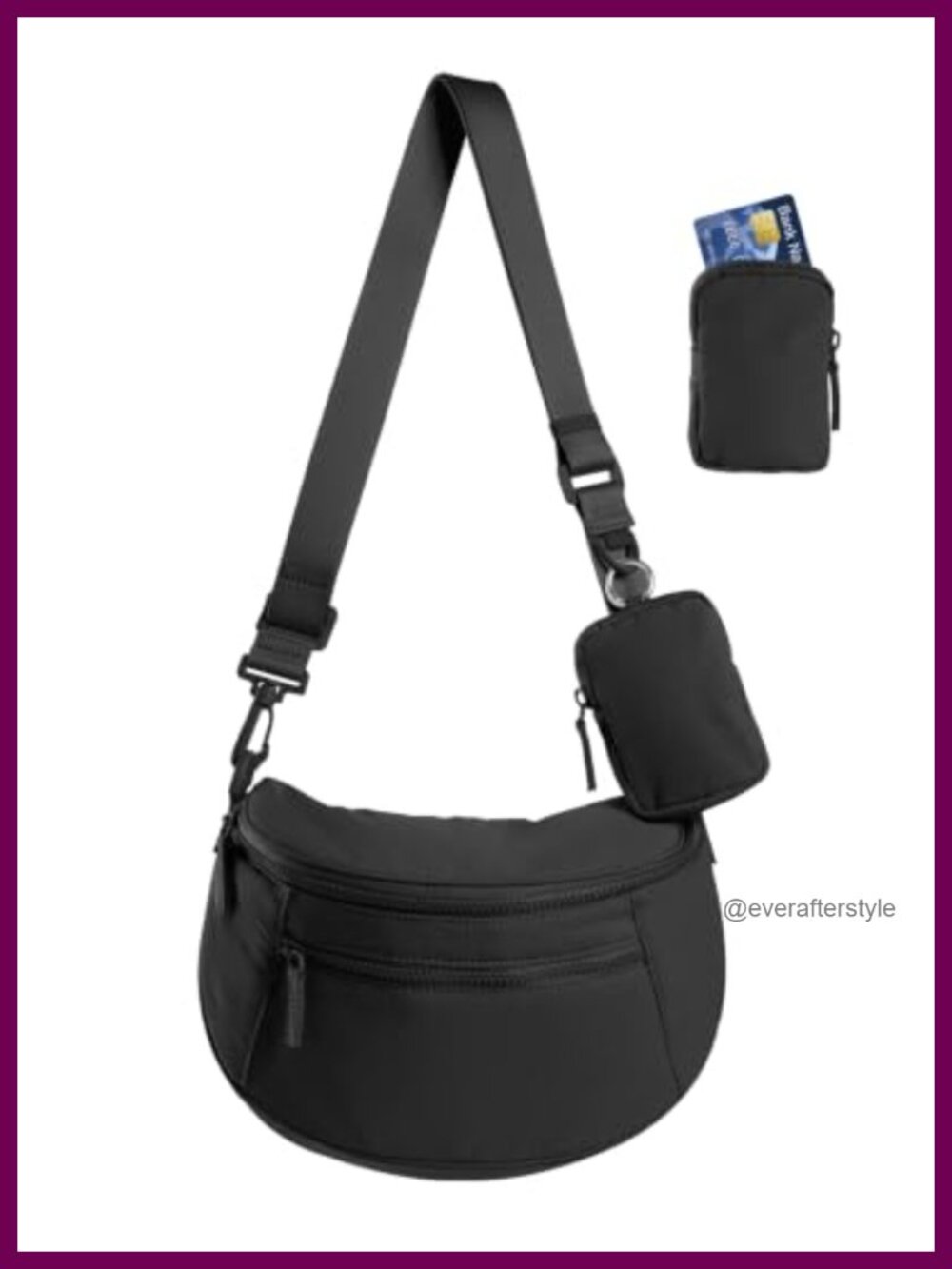 Quilted Puff Nylon Crossbody Bum Bag RFID Mini Pouch 3-Way Wear